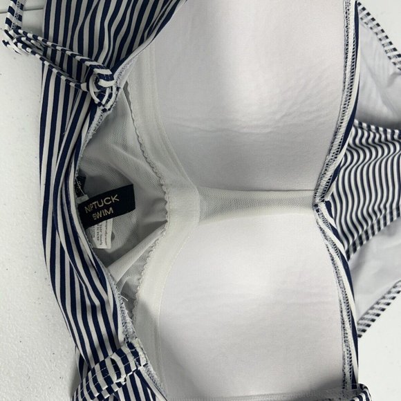 Nip Tuck One Piece Swimsuit Bathing Suit Navy White Stripes Multi Fit Cups US 8 - Picture 5 of 8